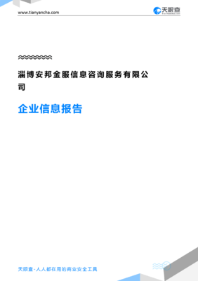 淄博安邦金服信息咨询服务企业信息报告-天眼查